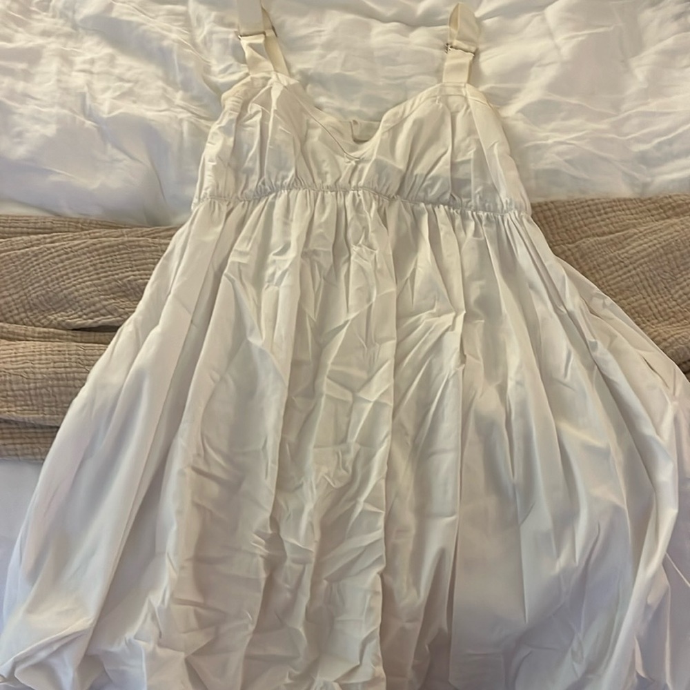 White Bubble Mini Dress